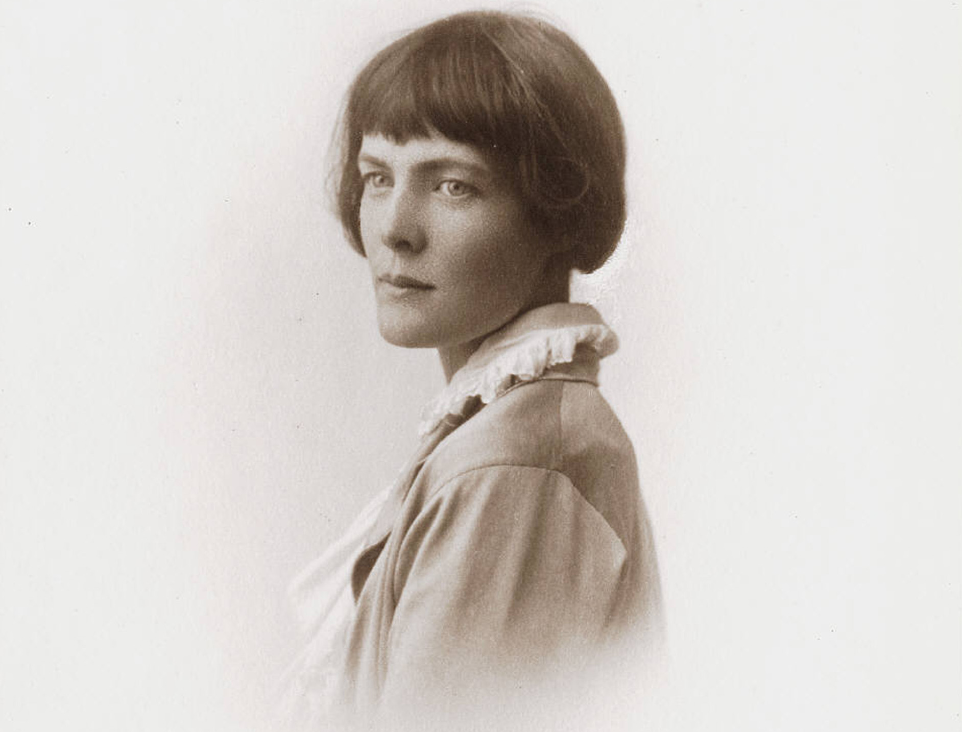 Photograph of poet H.D. (Hilda Doolittle), influential figure in early 20th-century modernist literature.
